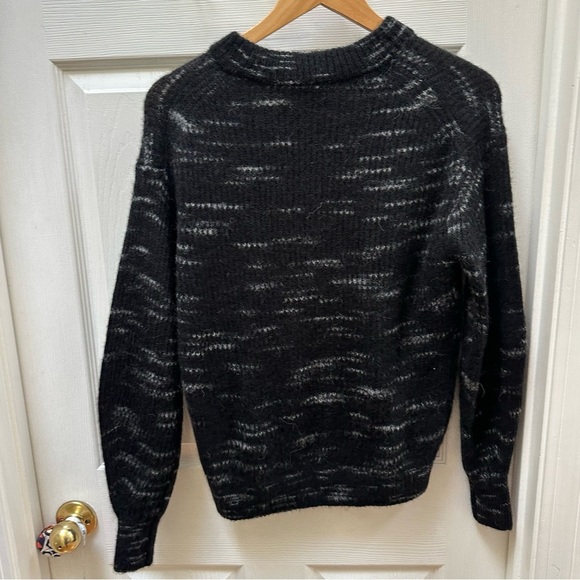 EVERLANE THE COCOON CREW SWEATER ALPACA XXS BLACK HEATHER GREY oversized crew - Picture 6 of 7